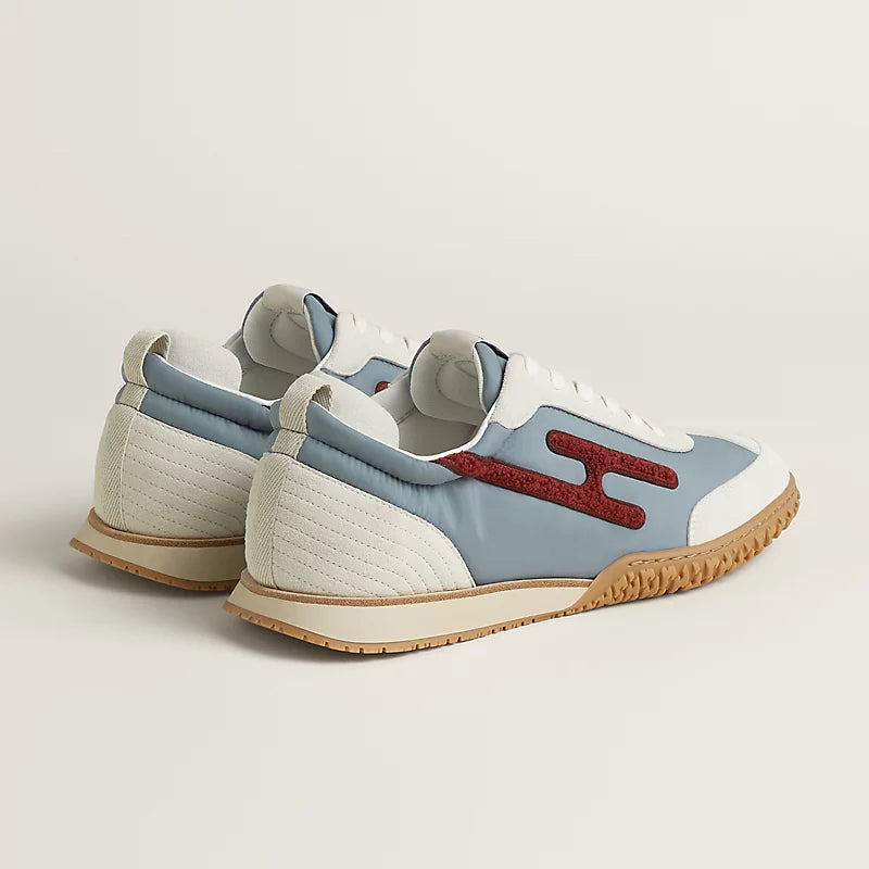 Hermès Bouncing Sneakers in Light Blue, White and Red