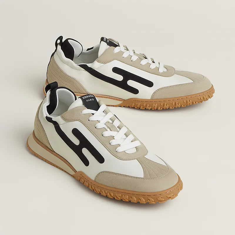 Hermès Bouncing Sneakers in White, Beige and Black