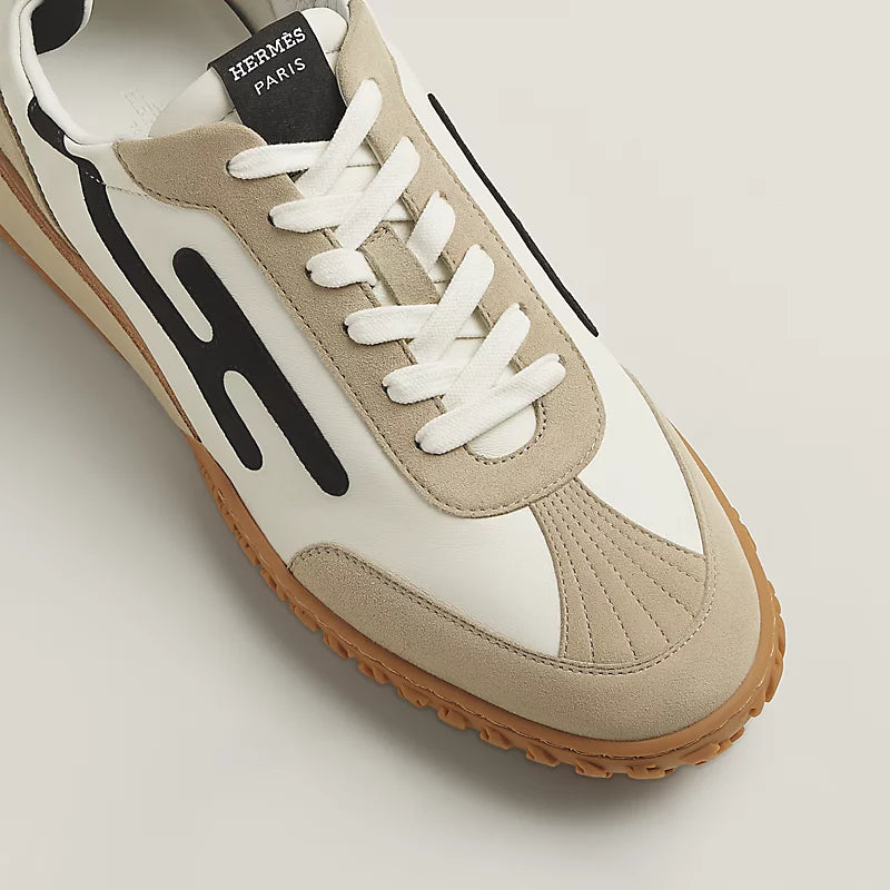 Hermès Bouncing Sneakers in White, Beige and Black