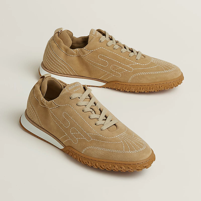 Hermès Bouncing Sneakers in Camel Suede