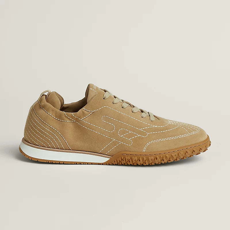 Hermès Bouncing Sneakers in Camel Suede