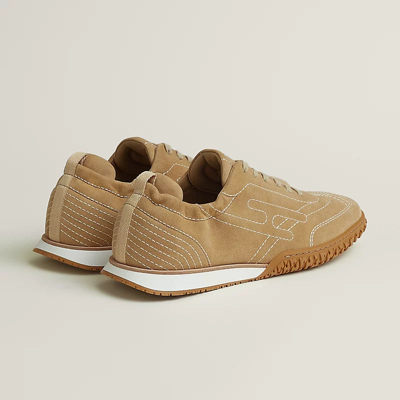 Hermès Bouncing Sneakers in Camel Suede