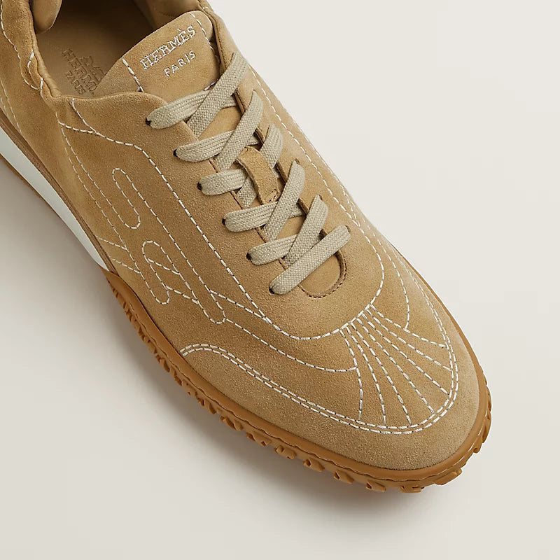 Hermès Bouncing Sneakers in Camel Suede