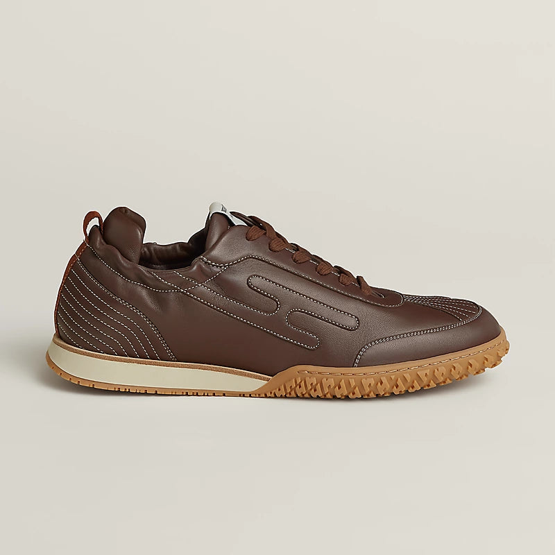 Hermès Bouncing Sneakers in Dark Brown Leather