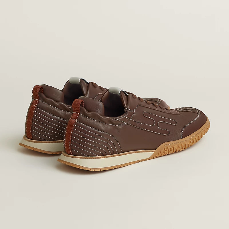 Hermès Bouncing Sneakers in Dark Brown Leather