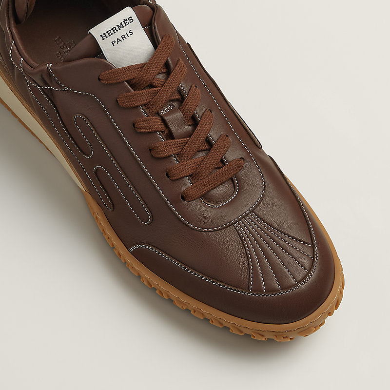 Hermès Bouncing Sneakers in Dark Brown Leather
