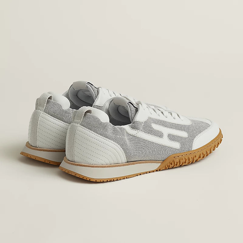 Hermès Bouncing Mesh Sneakers in White & Grey