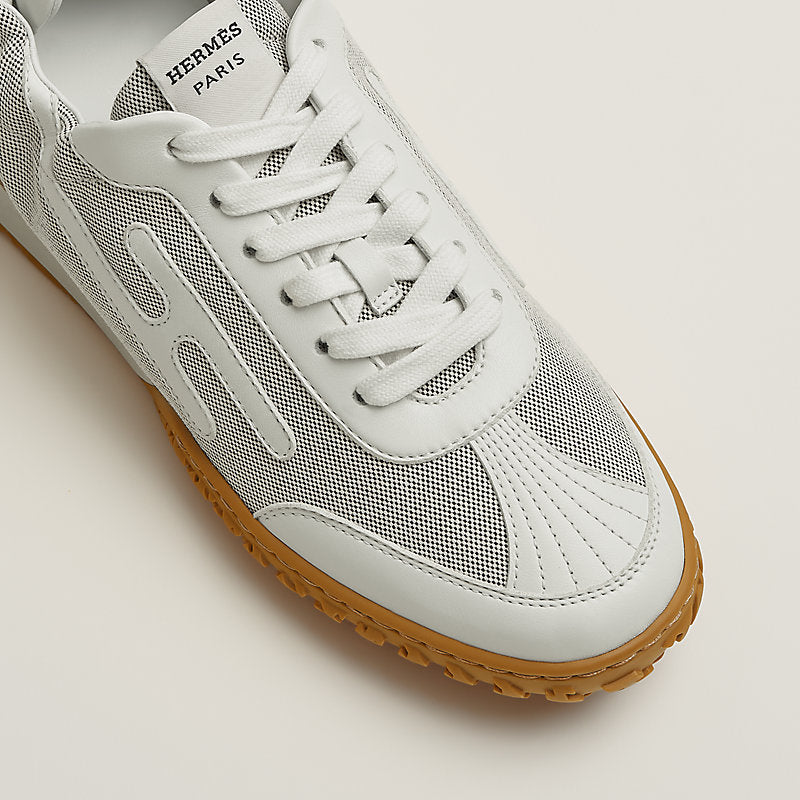 Hermès Bouncing Mesh Sneakers in White & Grey