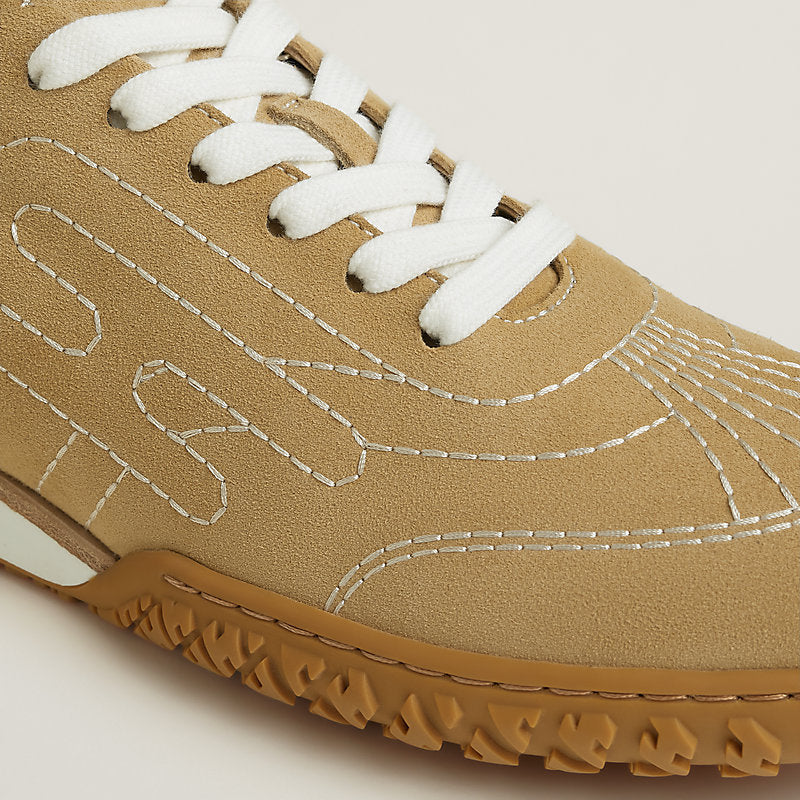Hermès Bouncing Sneakers in Light Camel Suede