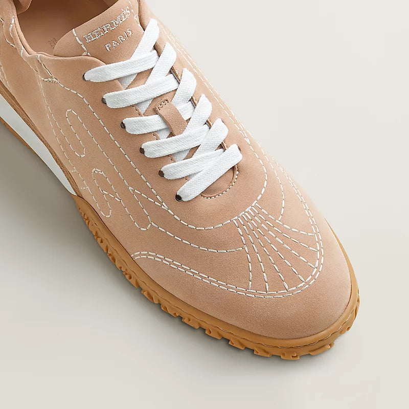 Hermès Bouncing Sneakers in Nude Suede