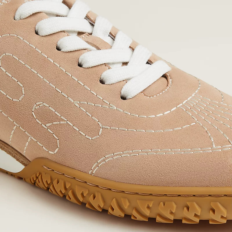Hermès Bouncing Sneakers in Nude Suede