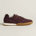 Hermès Bouncing Mixed-Material Sneakers in Burgundy
