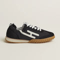 Hermès Bouncing Mixed-Material Sneakers in Black & White