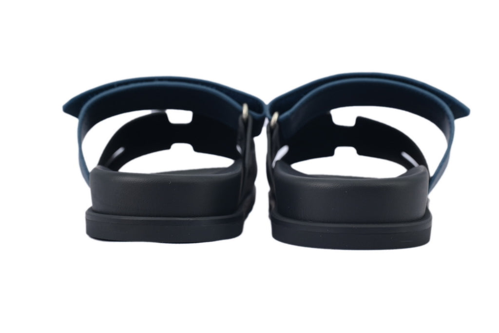 Hermès Chypre Slide Sandals in Black and Navy