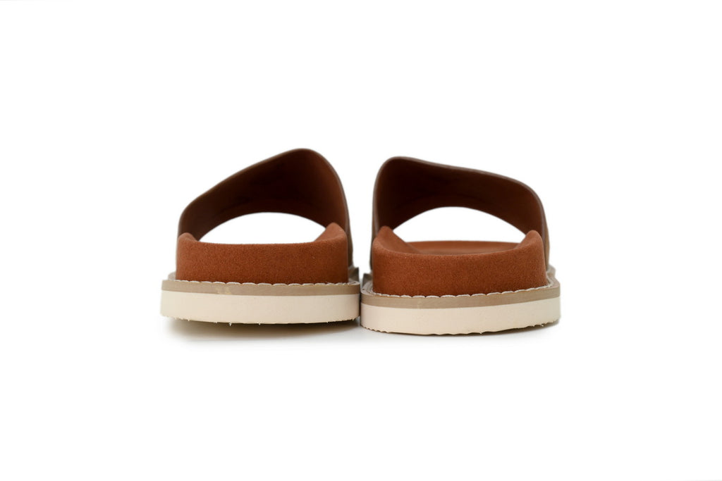 Loro Piana Slide Sandals in Brown Suede