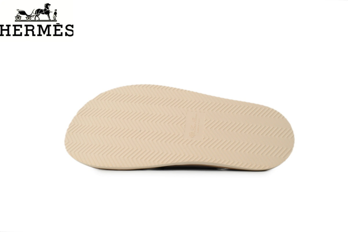 Loro Piana Light Grey Suede Cross-Strap Slide Sandal